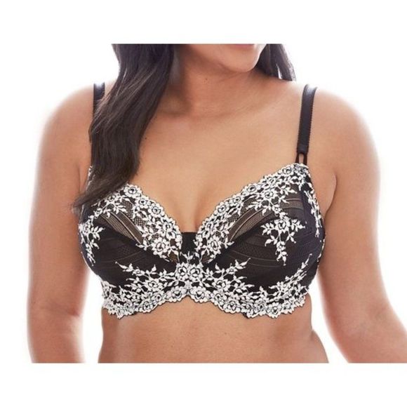 Wacoal Purple and White Embrace Lace® Unlined Underwire Bra Size 36DD - Picture 3 of 7